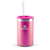 Can Cooler com canudo Stanley Dazzle Pink Shimmer | 296ML