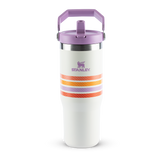 Tumbler Térmico Flip Straw Varsity Cream Lilac Stripes | 887ml