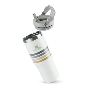 Tumbler Térmico Flip Straw Varsity Cream Ash Stripes | 887ml