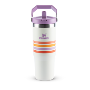 Tumbler Térmico Flip Straw Varsity Cream Lilac Stripes | 887ml