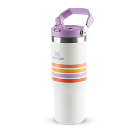 Tumbler Térmico Flip Straw Varsity Cream Lilac Stripes | 887ml